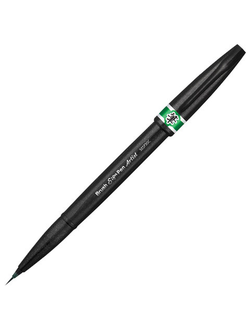 Ручка-кисть PENTEL (Япония) "Brush Sign Pen Artist", линия письма 0,5-5 мм, зеленая, SESF30C-D