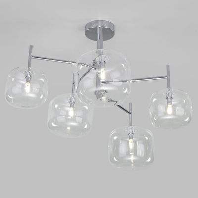 Потолочная люстра со стеклянными плафонами Eurosvet 70128/5 хром