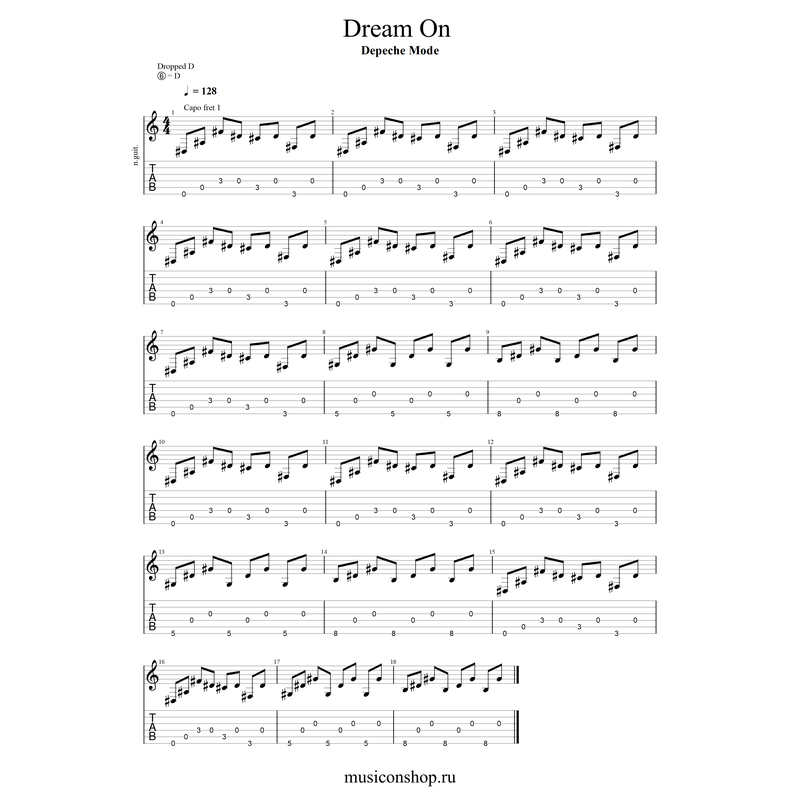 Depeche Mode - Dream On табы и ноты  для гитары