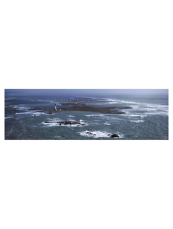 Постер Остров Сен-Наветренное побережье "Ile de Sein - La cote au vent" Филиппа Плиссона Art Boat/OE 339.01.435M 33x95см в коричневой рамке