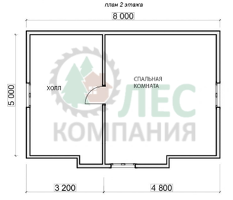 Дом из бруса 6,2x8 с мансардой  с большой спальней