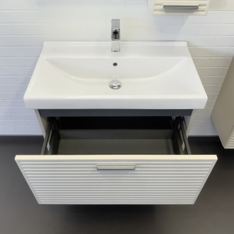 Тумба-умывальник "Касабланка-80" серый шёлк с раковиной MODUO 80