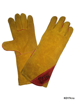 Краги спилковые желтые с подкладом (КЕ1477)