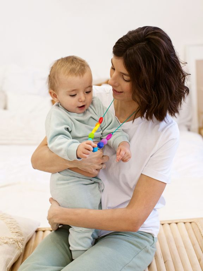 Бусы-прорезыватель из силикона Радуга мини