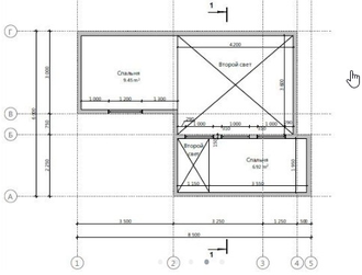 Двухэтажный каркасный дом с тремя спальнями 60м² (SK55)