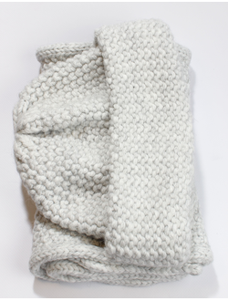 Комплект шапка и снуд "Крупная вязка"  11325 серый, бежевый