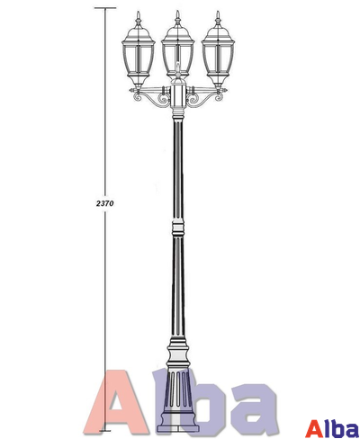 Садово парковый светильник Arsenal 209 В h237 gold