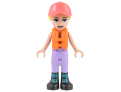 Friends Stephanie - Lavender Sailing Outfit, Coral Cap, Orange Life Jacket, n/a (frnd545)