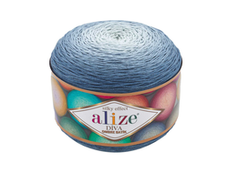 Пряжа Alize Diva Ombre Batik (Ализе Дива Омбре Батик) Состав: 100 % микрофибра акрил Вес: 250 гр Метраж: 850 м. цвет  7379