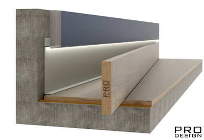 Плинтус "ВСТАВКА" скрытого монтажа Universal встраиваемый в стену PAL