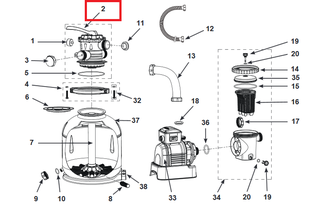 Клапан шестиходовой для 8-10кубового фильтр насоса INTEX (арт. 11496)