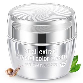 Кристальная основа под макияж с экстрактом улитки Rorec Snail Extract Crystal Color Cream 50гр оптом
