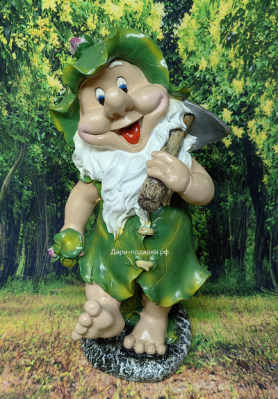 Гном садовник с мотыгой 53*30см   2,5кг   полистоун пр-во Россия  3195/012595*