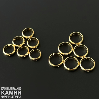 Колечки-рамки объёмные для вставки бусин ЛЮКС, размер и покрытие в ассортименте, цена за штуку