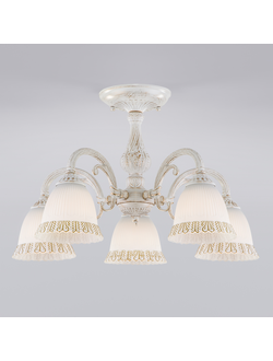60107/5 белый с золотом Eurosvet Потолочная люстра со стеклянными плафонами Campina