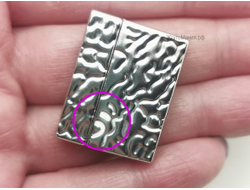 УЦЕНЕННЫЙ ТОВАР! (005) МАГНИТНАЯ ЗАСТЁЖКА ДЛЯ БРАСЛЕТА - 25*3мм - НИКЕЛЬ / МАТОВОЕ СЕРЕБРО