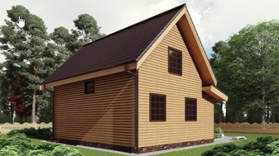 Одноэтажный каркасный дом с мансардой с тремя спальнями 110м² (SK12)