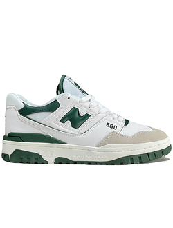 New Balance 550 White Team Forest Green