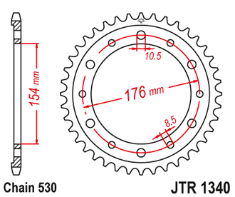 Звезда ведомая (43 зуб.) RK B6151-43 (Аналог: JTR1340.43) для мотоциклов Honda