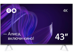 43" Телевизор YANDEX YNDX-00074 черный 3840x2160, 4K Ultra HD, 60 Гц, Wi-Fi, Smart TV, Яндекс ТВ