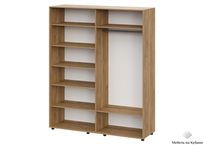 Милан Шкаф четырехстворчатый Дуб Золотой/Белый Матовый