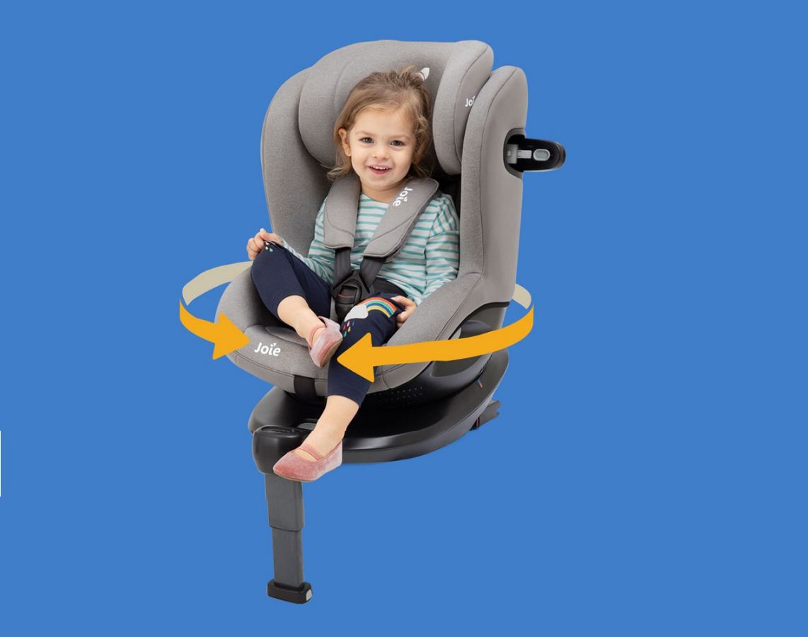 Joie i-Spin 360 E — современное поворотное автокресло для детей от 3 месяцев до 5 лет (19 кг)