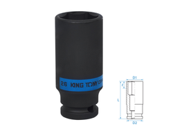 Головка торцевая ударная глубокая шестигранная 1/2", 26 мм KING TONY 443526M