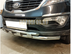 Защита переднего бампера двойная с перемычками d60/42 для Kia Sportage 2010-2015