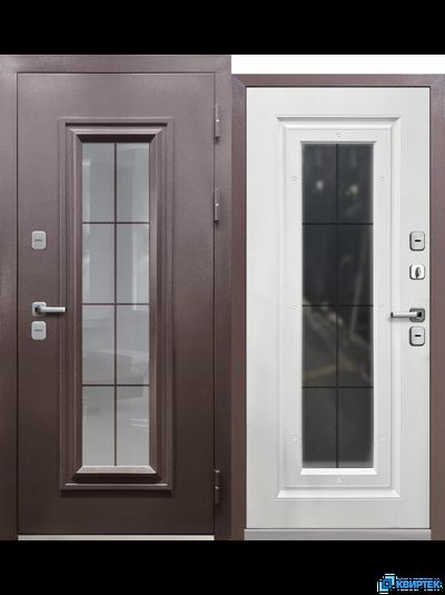 Дверь входная металлическая с терморазрывом ТЕРМО 4 Букле шоколад купить в Челябинске | КВИРТЕК