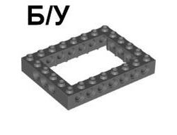 ! Б/У - Technic, Brick 6 x 8 Open Center, Dark Bluish Gray (32532 / 4210937) - Б/У