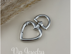 Замки, латунь, покрытие родий, размер 45*27 мм