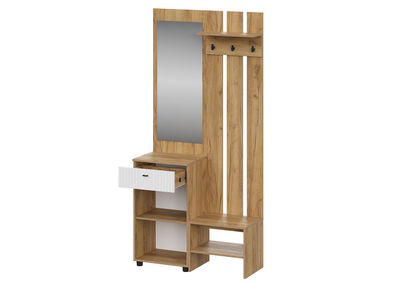 Милан Вешалка (исполнение 1) Дуб Золотой/Белый Матовый