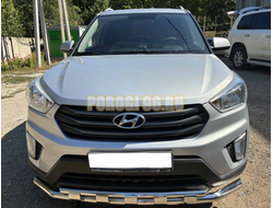Защита переднего бампера с перемычками Папа Тюнинг d60/42 для HYUNDAI Creta 2016-