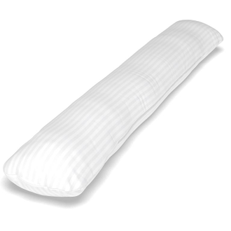 Подушка обнимашка для мужчин во весь рост наполнитель холлофайбер  размер I  160 см с наволочкой сатин белый страйп