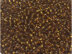 Бисер Китайский №8-53 коричневый с внутренним посеребрением прозрачный, 50 грамм