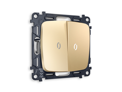 Выключатель 2-кл с подсветкой 5600K Шампань - Ambrella Volt - OMEGA