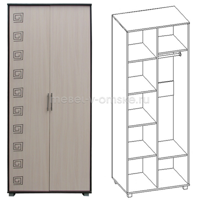 Шкаф Джон 2-х дверный с фрезеровкой