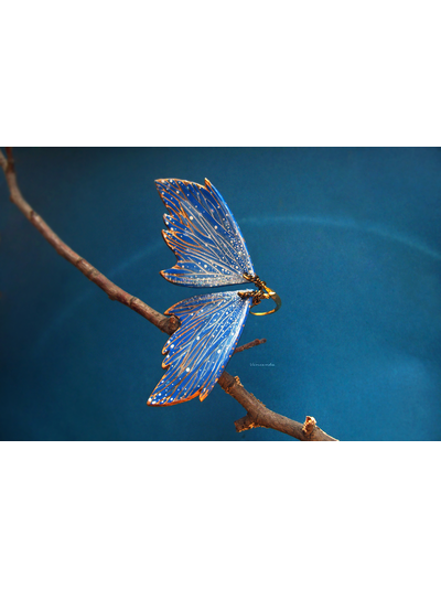 "Вавилонский мотылёк", крупные серьги-крылья авторской работы