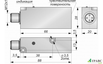 Датчик индуктивный бесконтактный И33-NO-PNP-P