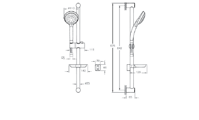 Набор для душа VitrA Cozy 5F (штанга и ручной душ 5-ти режимный), A45682EXP