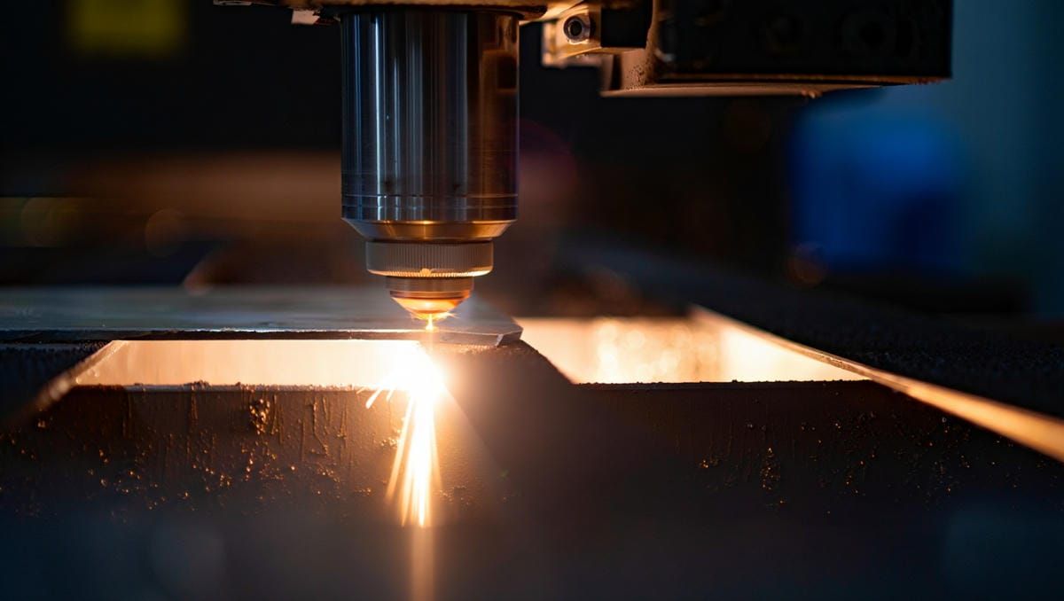 Процесс лазерной резки толстолистового металла на станке ЧПУ