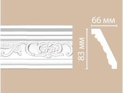 Потолочный плинтус из полиуретана с орнаментом DECOMASTER (Декомастер) - 95036 (83х66х2400мм)