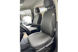 Volkswagen T-6 [7 мест] Multivan (2003+) (экокожа ромб, темн.серый+темн.серый)