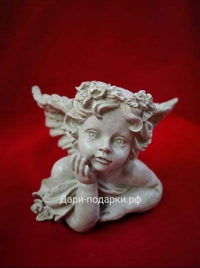 Ангел с белыми розами 31*22см   0,9кг   полистоун Россия  1953/012774*