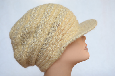 Желтая зимняя вязаная кепка для женщин фото итальянских кепи