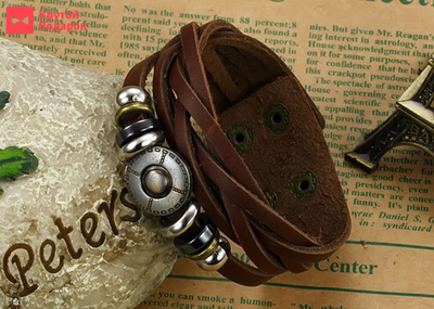 мужской кожаный браслет "Traveler"