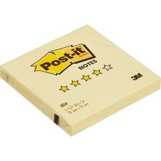 Стикеры Post-it Original 76x76 мм пастельные желтые (1 блок, 100 листов)