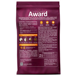 AWARD (Авард) Hairball & Indoor, сухой корм для кошек для выведения шерсти, Утка с курицей, 400 г