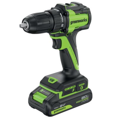 Дрель-шуруповерт ударная аккумуляторная Greenworks DD345, 24V