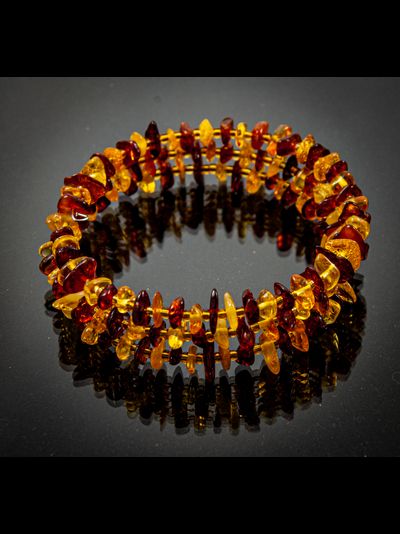 Браслет из янтаря, тройной , безразмерный